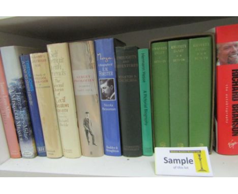 A quantity of contemporary literature, biographies and auto biographies, etc, including some first editions, many signed by t
