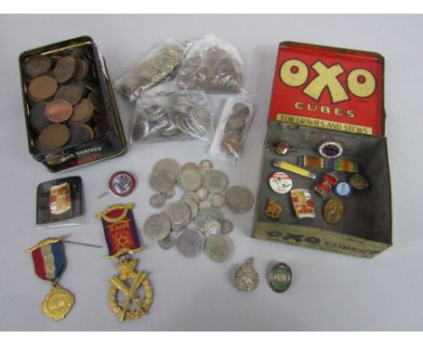 1858 Gothic silver Florin and a further collection of Victorian and later silver coinage all pre 1947 150 grams, together wit