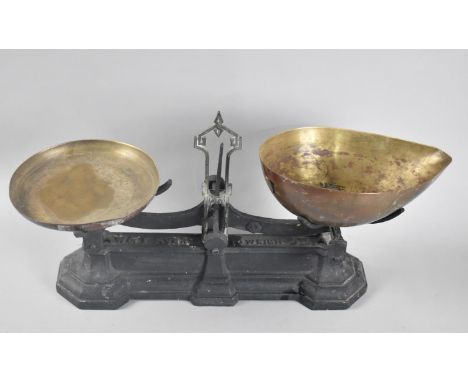 A Set of Early 20th Century Avery Kitchen Scales with Brass Pans 