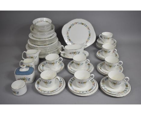 A Large Royal Doulton Pastorale Pattern Service to comprise Six Large, Seven Medium and Seven Small Plates, Eight Cups, Ten S