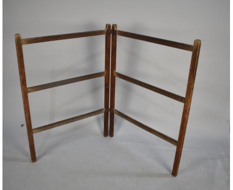 A Vintage Two Section Clothes Airer, Each Panel 68cms Wide 