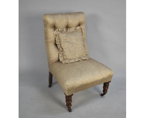 An Edwardian Button Upholstered Ladies Nursing Chair 