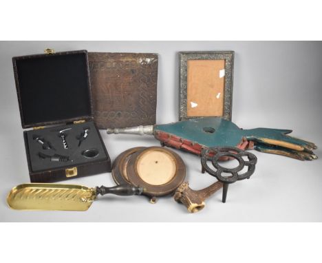A Collection of Various Sundries to include Bellows, Kettle Trivet, Corkscrew Set, Photoframes Etc 