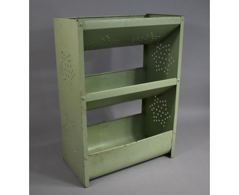 A Vintage Painted Metal Three Shelf Vegetable Store, 40cms Wide 