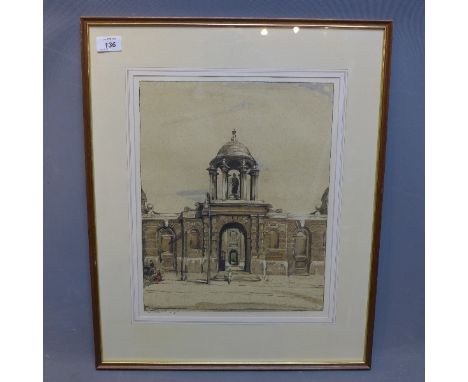 William Nicholson (1872-1949), 'Queens College, Oxford' printed lithograph, signed and numbered '9' to lower left margin, pub