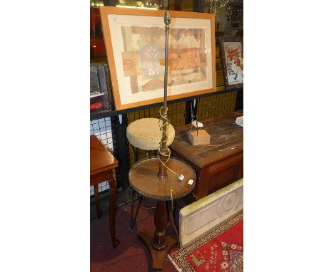 A mahogany standard lamp