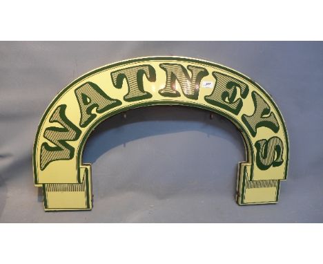 A Vintage enamelled Watney's double sided advertising sign, 55cm x 92cm