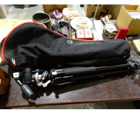     A Manfrotto Camera Tripod &amp; Case                                               