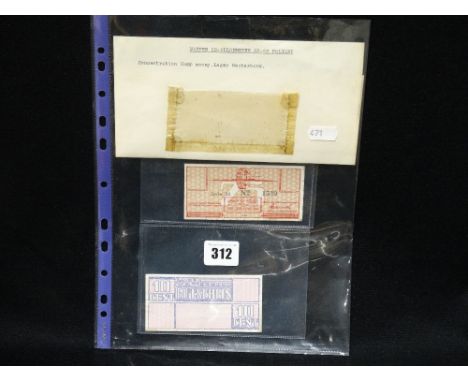     Two Rare Nazi Concentration Camp Currency Notes, 10cent &amp; 25cent From Lager Westerbork                               