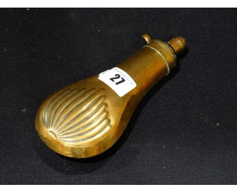     An Antique Brass Shot Flask, 7"                                                 