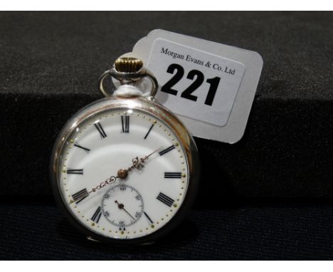     A French Silver Plated Open Face Gents Pocket Watch With Embossed Portrait Bust To The Case                              