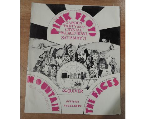 A rare programme for Pink Floyd's Garden Party at Crystal Palace  - May 1971 - an item that rarely comes up for sale and cond