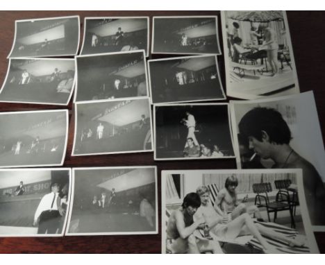 A collection of amateur black and white photographs of The Rolling Stones , Singapore 1965 (Possibly Badminton Hall, and hote