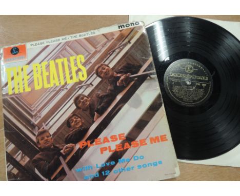 A rare mono black and gold Parlophone Beatles 'please please me ' - not the best condition wise but a  rare item nonetheless 