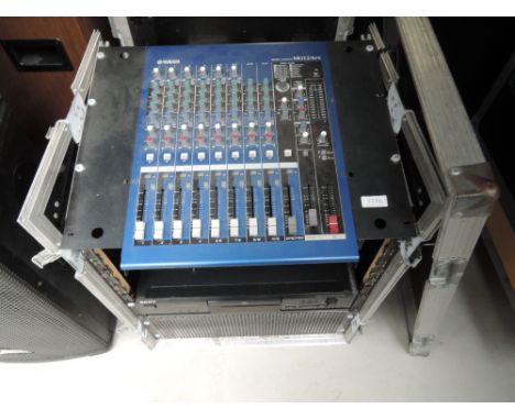 A flight case, rack mount system including Yamaha MG12/4FX desk , CD player , no case lid