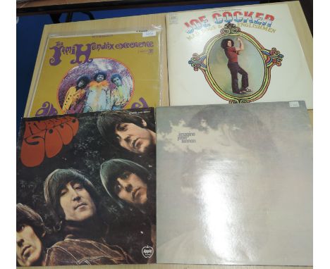 A nine album lot of Hendrix [ nice US press of are you experienced ] US Beatles Rubber Soul and US Rolling Stones 12 x 5  plu