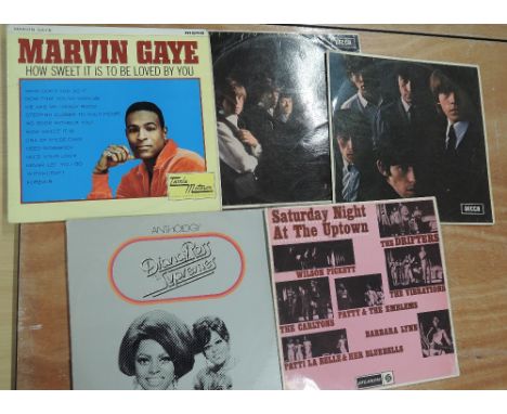 A five album lot with Supremes Anthology, Marvin Gaye, Rolling Stones and a rare Soul Compilation