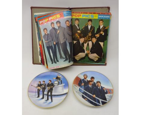 Collection of 1960s Pop Pics magazines featuring The Beatles, The Rolling Stones, The Searchers, Elvis Presley and other popu