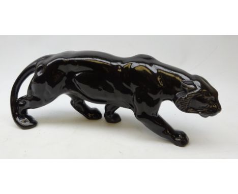 Ceramic model of a Black Panther, L48cm  Condition Report Click here for further images, condition, auction times & delivery 