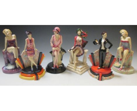 Kevin Francis ceramic figure, Hullabaloo, a Clarice Cliff figure, La Briso, Marlyn Monroe, and Bloomsbury Bo (6)  
