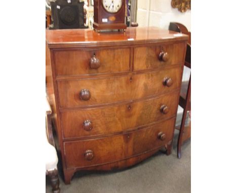 A Regency mahogany bow front chest of drawers, 104 x 93 x 53cm  