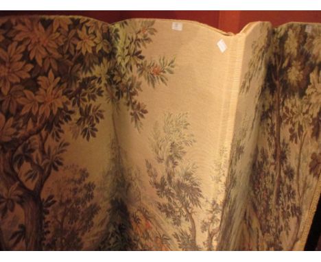 A four fold tapestry screen  