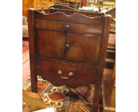 A George III mahogany tray top commode  