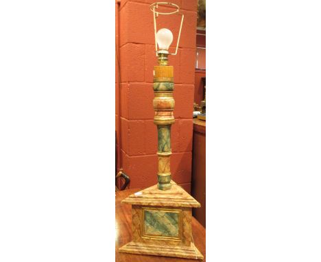 A painted shaped table lamp base  