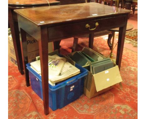 A George III mahogany side table with single drawer  