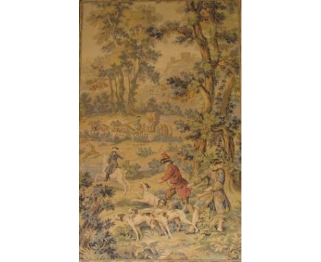 A machine woven tapestry panel, 'The Hunting Party'  