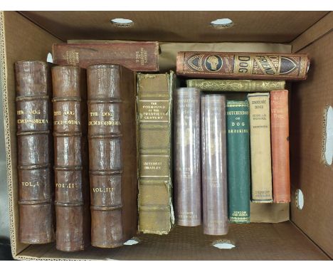 JESSE, George R, Researches into the History of the British Dog, 2 vols 1866. With other books on dogs (box)