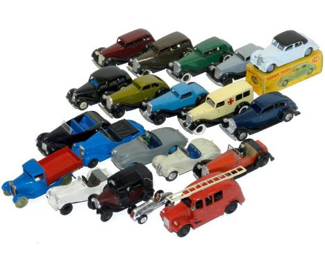 20 x Dinky Diecast Restored / Repainted Vehicles, to include, No. 158 Riley Saloon (boxed), No. 25H Streamlined Fire Engine, 