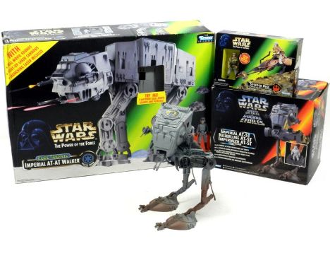 Kenner: Star Wars AT-AT Walker in sealed box, Star Wars Imperial AT-ST Scout Walker in Tri-logo boxing (box opened), Star War