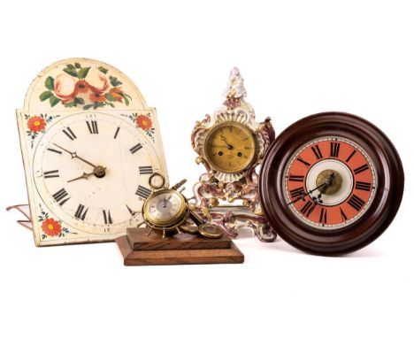 C. (Constantin) Detouche of Paris, a late 19th century 8-day porcelain cased rococo mantle clock, the engraved gilt brass Rom