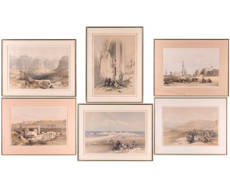 After David Roberts, six hand-coloured lithographs - 'St Jaen d'Acre April 24th 1839', signed and dated in the print 1839, 35