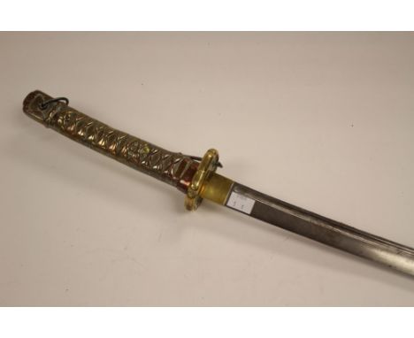 WW2 Japanese Army NCO's Katana Sword. Early production model with cast Copper grip, circa 1937. Serial number 2506 to blade. 