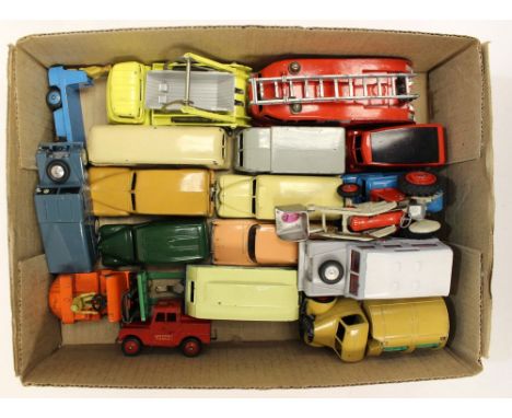 Dinky: One box of assorted unboxed vehicles to comprise: 955 Fire Engine, 966 Marrel Multi Bucket Unit, 260 Royal Mail Van, B