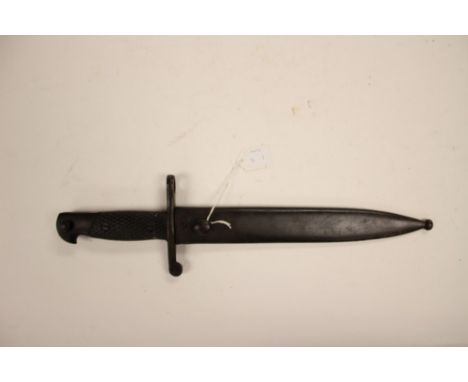 Spanish Mauser Bolo bayonet with 245mm long blade marked "Toledo" and numbered 3892 0. Complete with scabbard marked 2433K.