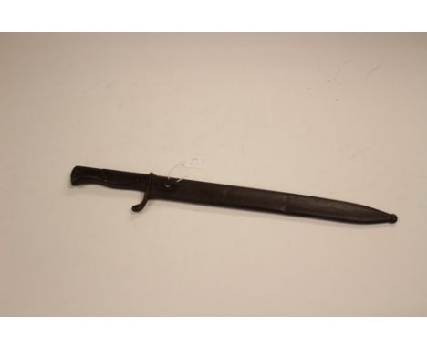 WW1 Imperial German Mauser Butcher bayonet. 37cm blade marked "Schleutermann Remscheid". Crossguard stamped "381". Complete w