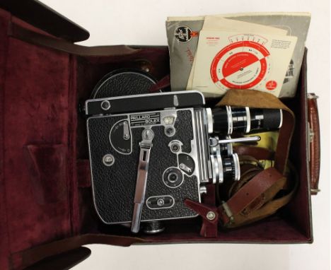 Bolex: A cased Bolex Palliard H16 camera, with instruction manual etc.