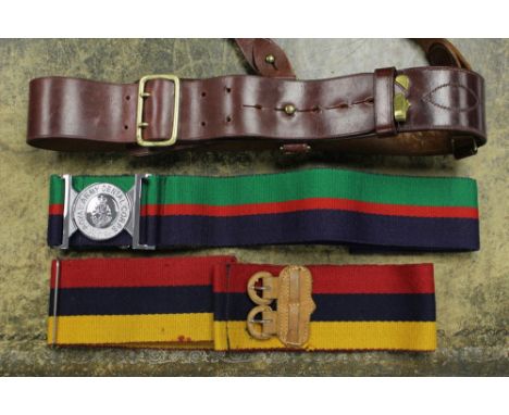 British Army Officers Sam Brown leather belt and cross strap, maker marked "Moss Bros & Co. Ltd" and a Royal Army Dental Corp