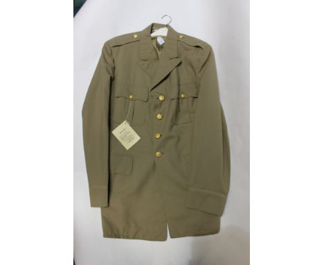 US Army Officers Summer weight Chino service dress tunic. New unissued condition with paper label. Size 43XL.