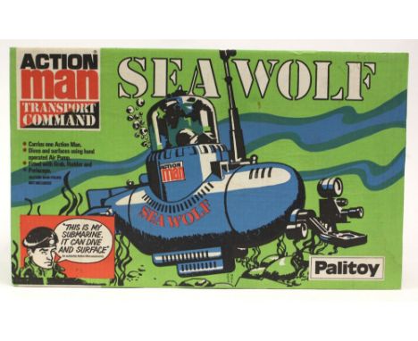 Action-Man: A boxed Action Man Sea Wolf Transport Command, vehicle good, box good.