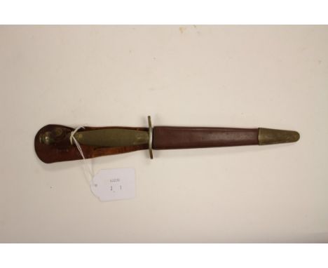 WW2 British 1st Pattern F-S Fighting Knife. Hand drawn 172mm long blade with etched "The F-S Fighting Knife" and "Wilkingson 