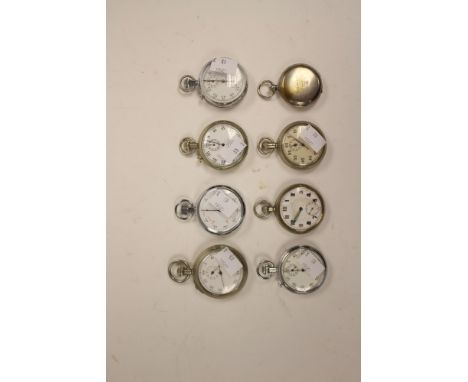 A collection of military and GPO issue watches and stopwatches and one compass to include: RN issue stopwatch with large broa
