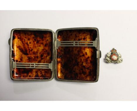 WW2 British Derbyshire Yeomanry hallmarked silver sweetheart brooch with red and white enamel detail. Maker marked "W & H" to