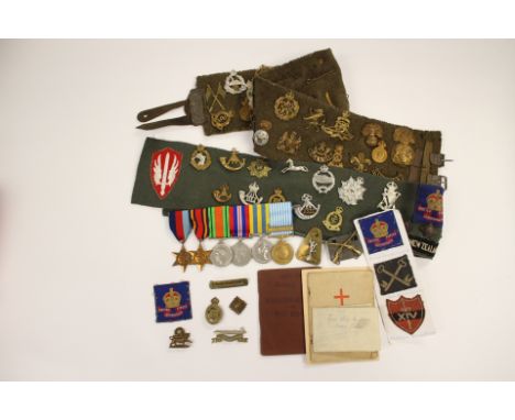 WW2 & Korea Medal Group, paperwork and cap badge collection to 4915656 Rfn. John Thomas Hardy, RUR. Medals mounted on bar: 19