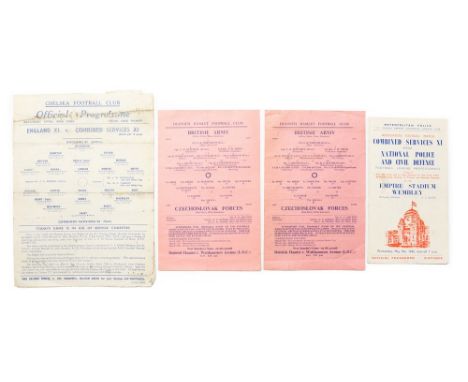 Friendly Programmes: A Combined Services v. National Police and Civil Defence match programme, 9th May 1945, played at Wemble