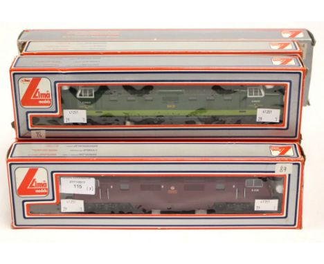 Lima: A collection of seven boxed diesel locomotives to comprise: '205128' MWG, '205134' MWG, '204804', '205121', '205141' MW