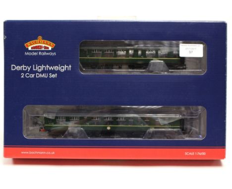 Bachmann: A boxed, Derby Lightweight 2 Car DMU Set, 32-516A, BR Green livery.
